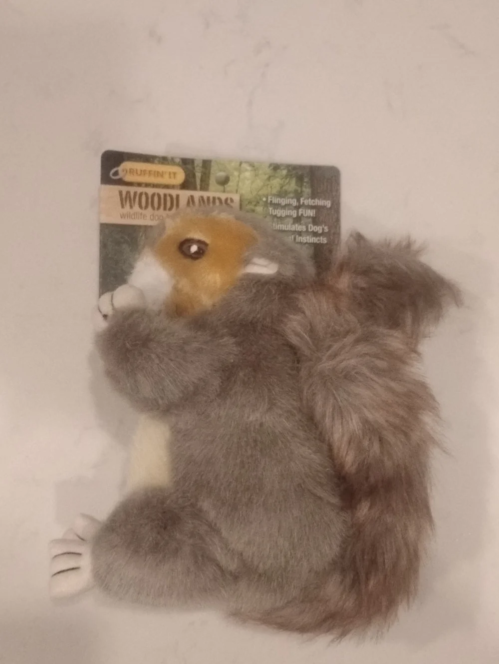 Ruffin' It Woodlands Plush Squirrel Dog Toy - Gray/Brown